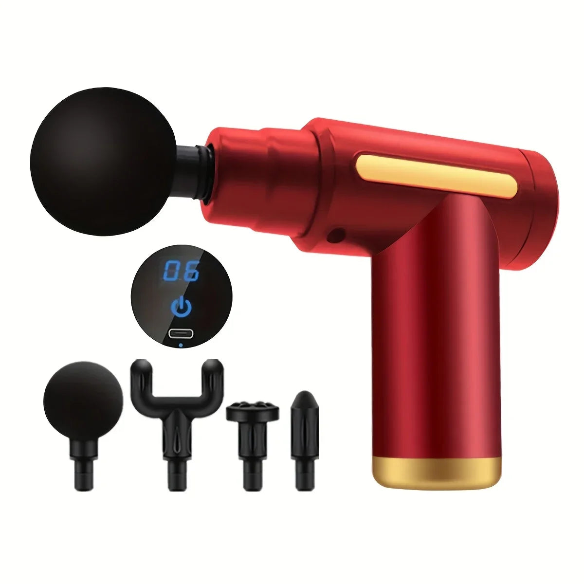 Portable digital fascia gun, convenient electric massager/LED display screen with six adjustable levels,silent and long-lasting