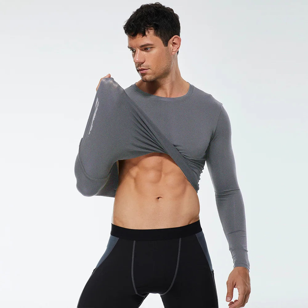 Men Compression Running T-Shirt Fitness Tight Long Sleeve Sport T-shirt/Training Jogging Shirts Gym Sportswear Quick Dry Clothes