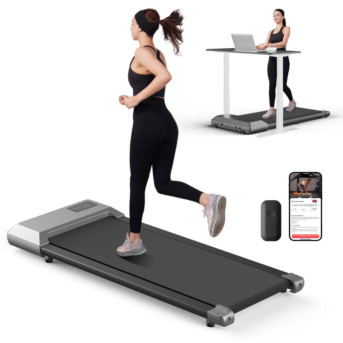 300lbs Treadmill for Home 2.5HP Treadmills Walking Pad/LCD Digital Data Display 2in1 Walking Running Fitness Exercise Machine