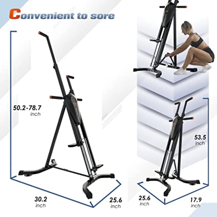 Vertical Climber, Folded Climbing Cardio Exercise Equipment Full Body Workout/for Women Men, Stair Climber with 5 Height Adjustable