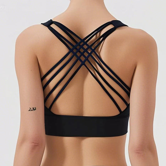 Women Eight Lines Crossing Beautiful Back Sports Bras/Yoga Top Vest Yoga Gym Outdoor Sport Running Fitness Underwear