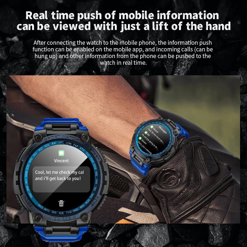 LOKMAT New ATTACK MAX Sport Rugged Smart Watch BT Calls Waterproof/Military Smartwatches Heart Rate Monitor Fitness Tracker