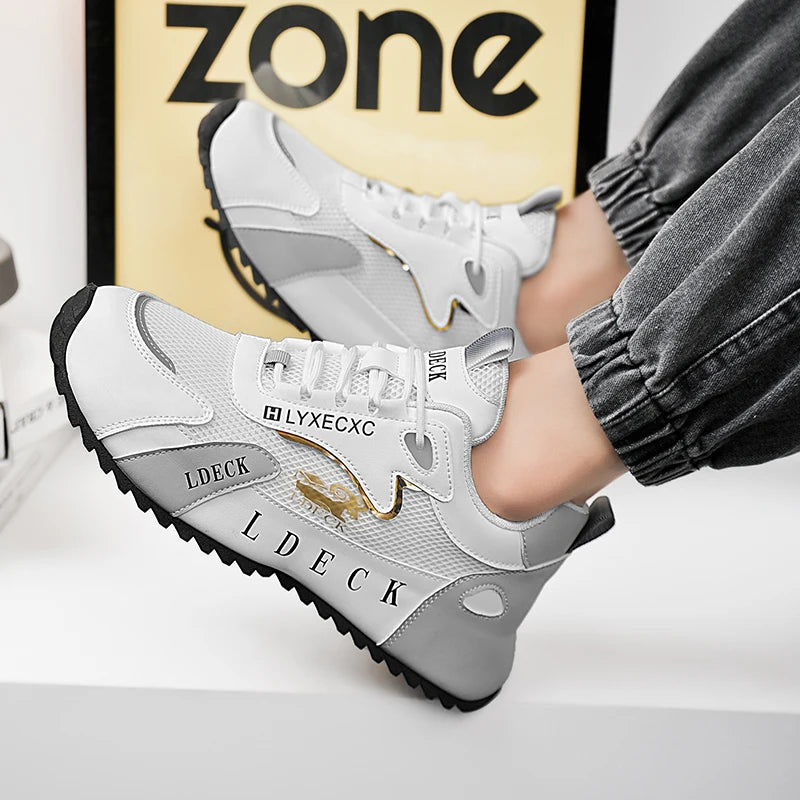 Casual sports shoes for men new style suitable for spring and summer/breathable mesh shoes versatile soft sole thick sole