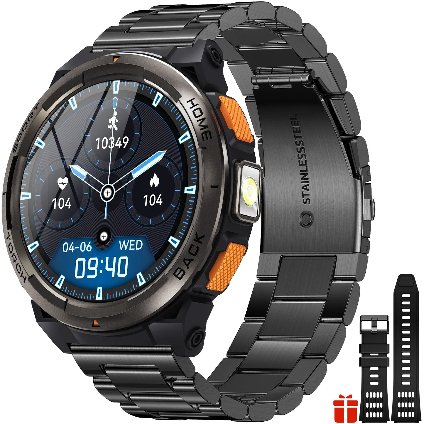EIGIIS 1.45 Inch Smart Watch KE5 3ATM Waterproof Original Design/Sports Watch With Compass And Altitude Barometer LED Flashlight