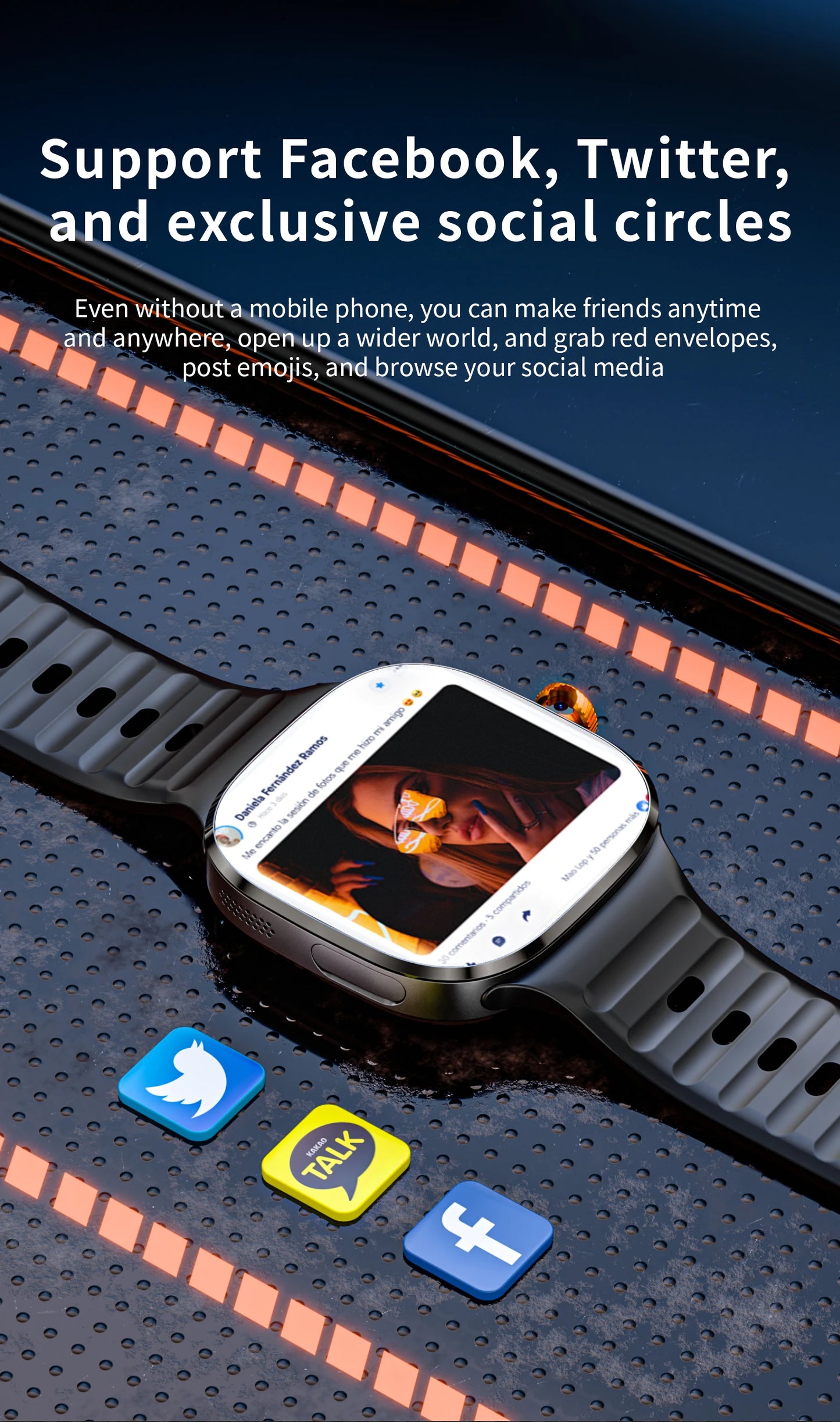 LOKMAT New APPLLP 6 MAX Android Smart Watch Phone Amoled Touch/Screen Rotating Camera AI Translation Function