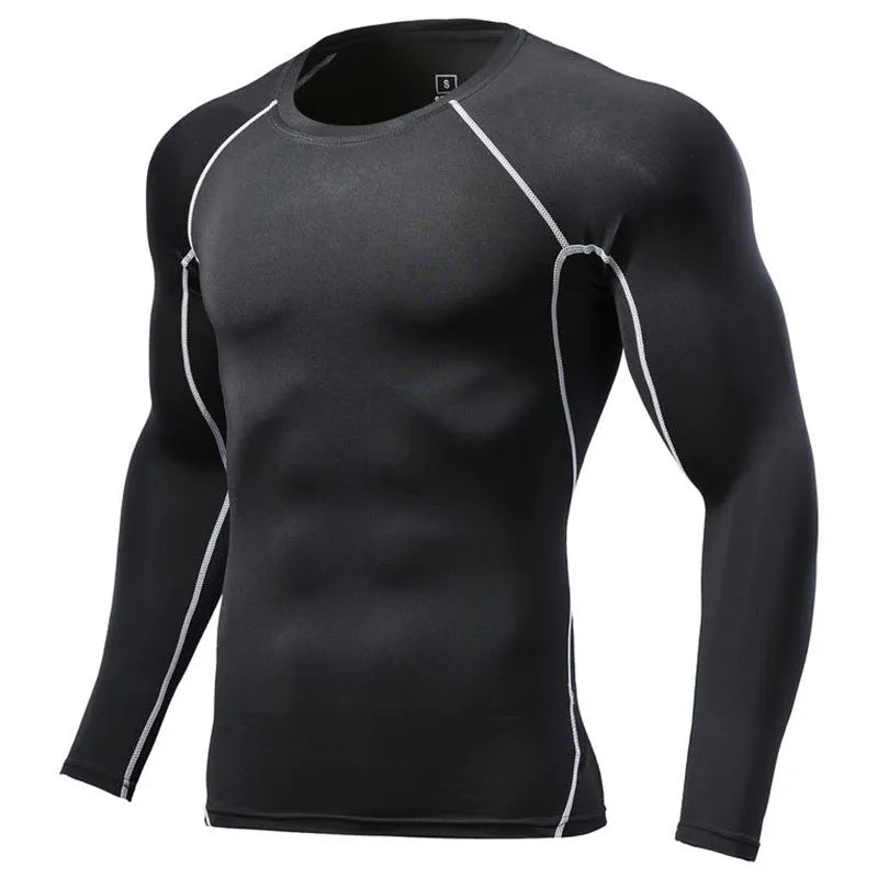 Men Long Sleeve Slim Tops Tees Sportswear Gym Fitness/Compression T-shirt Running Outdoor Jogging Tight Quick Shirt