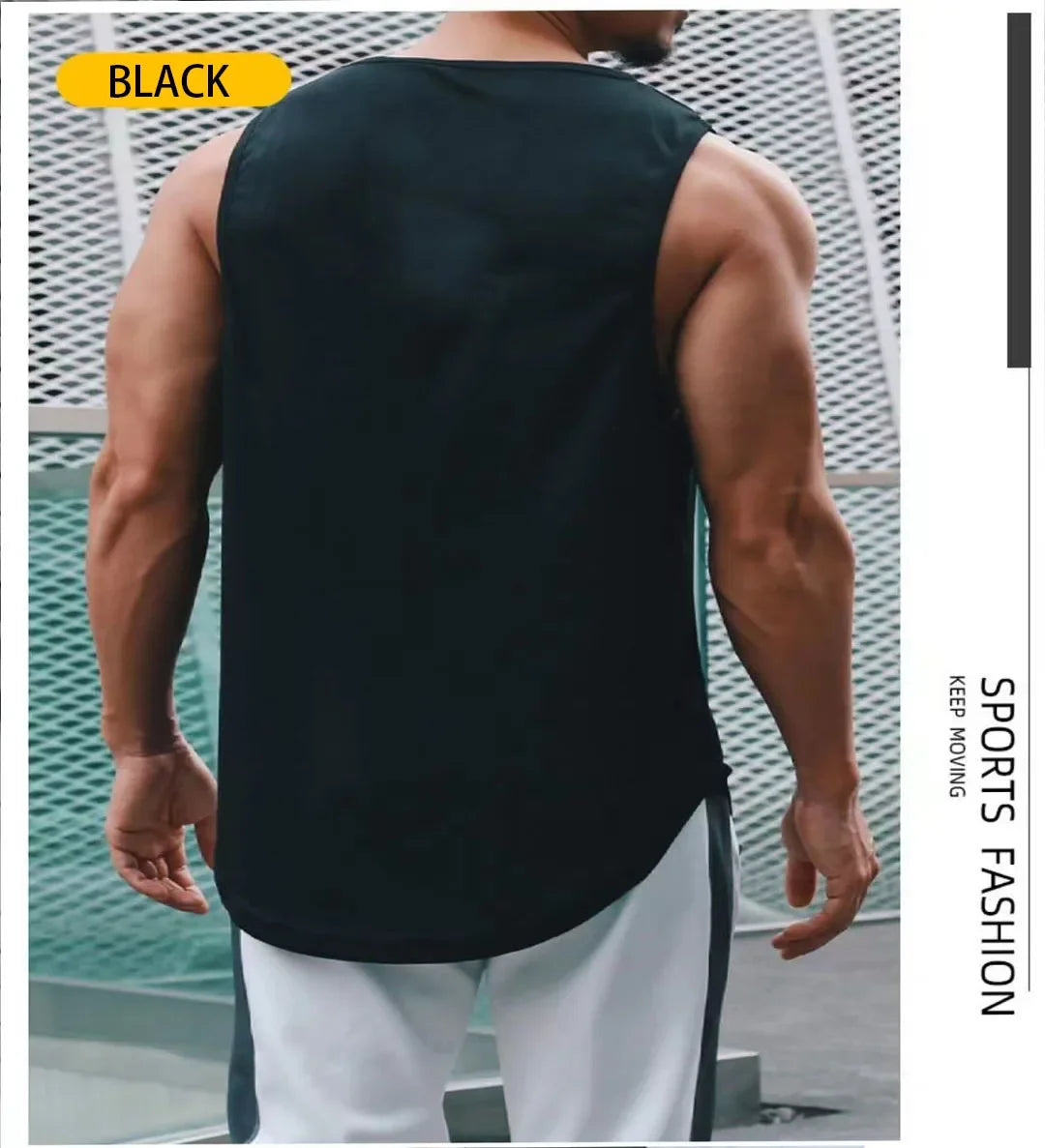 Men Fitness Tank Top Quick Dry Sweat Wicking Breathable/Running Training Slim Summer Sleeveless T-shirt