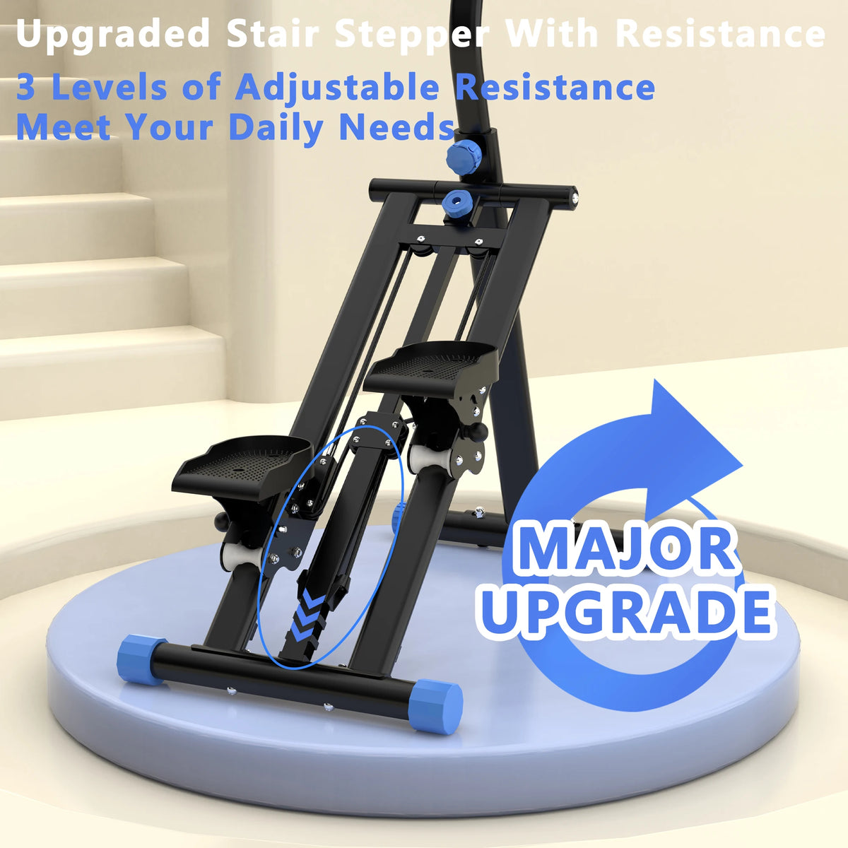 Vertical Climber Machine with Adjustable Resistance/Full-Body Workout Stepper with Stable Frame & Adjustable Handlebar