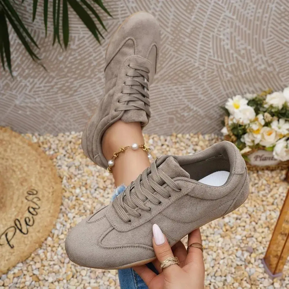 Women's Casual Flat-Soled Non-Slip Wear-Resistant Sport Spring/Autumn Round-Toe Soft And Comfortable Women Single Shoes