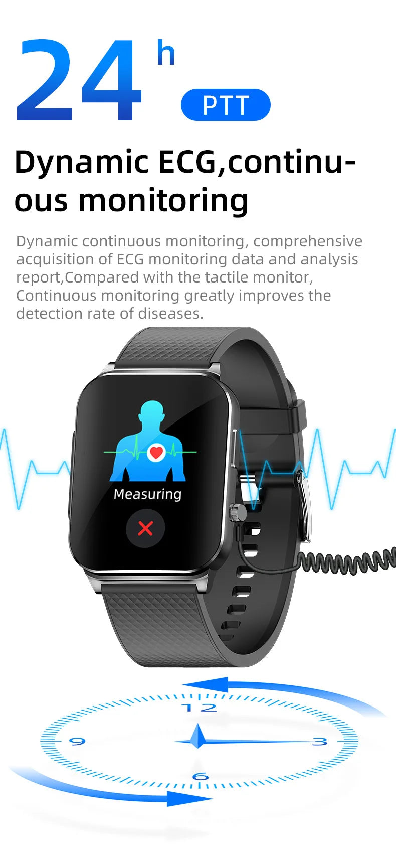 New ECG+HRV Smart Watch Men Women Heart Rate Blood Pressure/Body Temperature Sleep Monitor Fitness Pedometer Sports Watch
