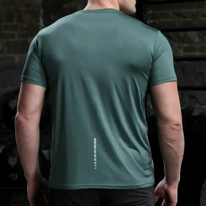 Men's Summer Loose Breathable Short Sleeve Outdoor Cycling/Quick Dry Top Running Tracksuits Fitness T-shirts Muscle Tights