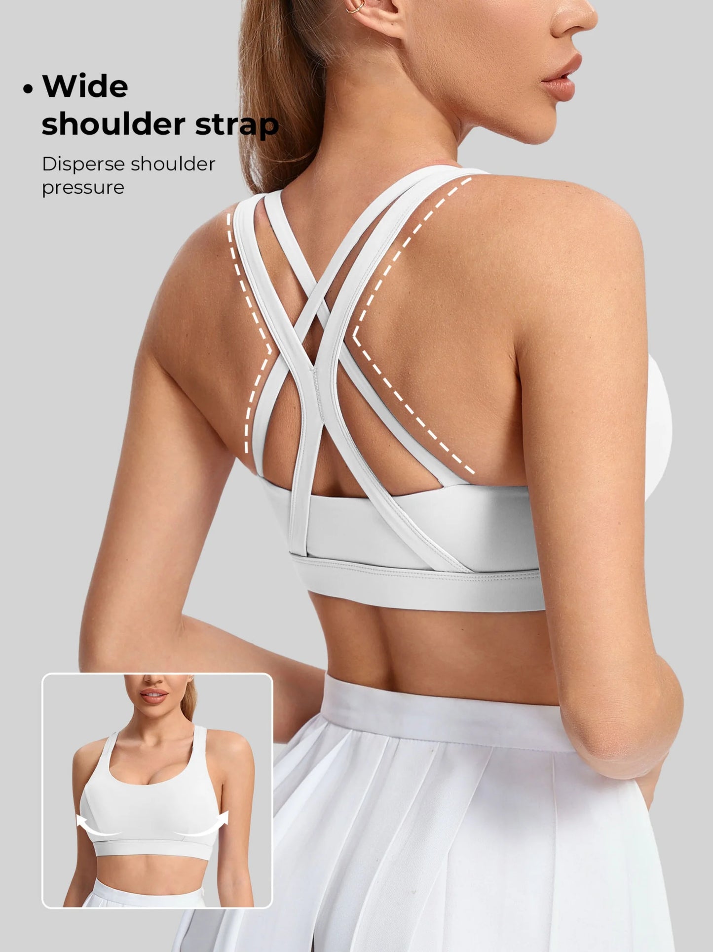 Ladies' yoga sports bra back style thin/shoulder strap sports vest breathable nylon blended material