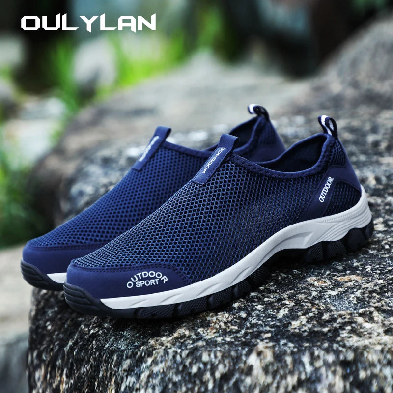 Oulylan Lightweight Women Casual Shoes Breathable/Slip on Sneakers Anti-slip Men's Flats Outdoor Walking Shoes