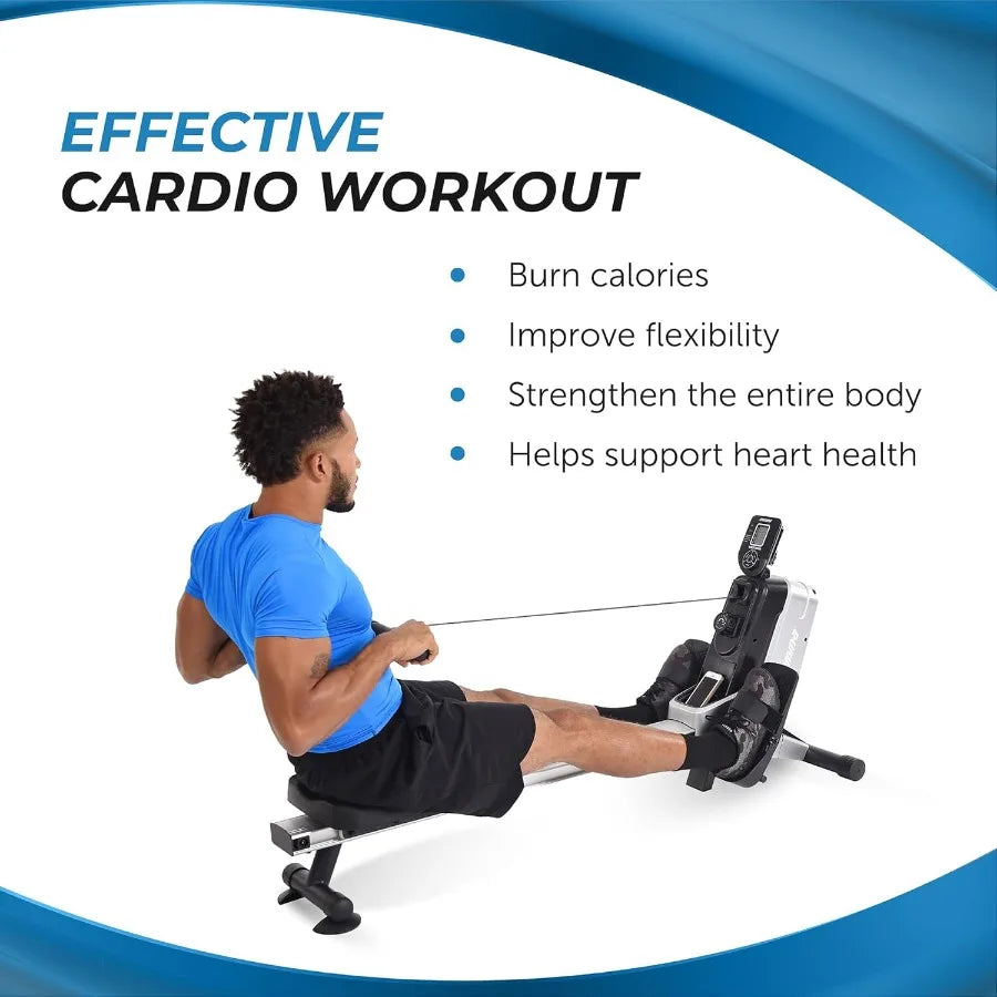 Magnetic Rower Rower Machine with Smart Workout App Rowing Machine/with Magnetic Resistance for Home Gym Fitness Up to 250 lbs