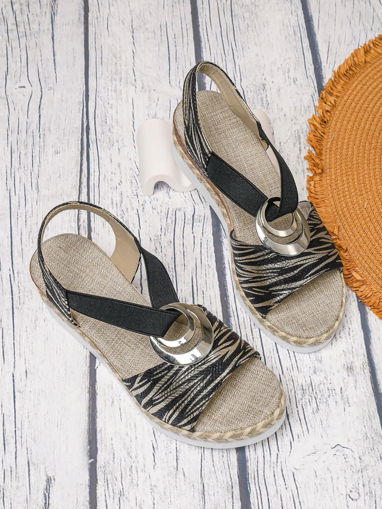 Women's Sandals Thick Sole Wedge Shoes High Heels Hemp Rope/Thick Sole Fish Mouth Leisure Outdoor Beach Casual Women's Shoe
