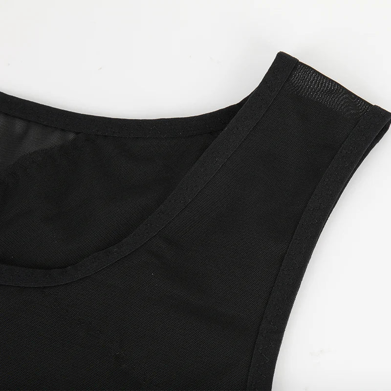 Men's Shapewear Tank Top Gym Sleeveless Vest Cross Mesh Suit/Compression Shirt for Men Slimming Undershirt Tummy Control Body