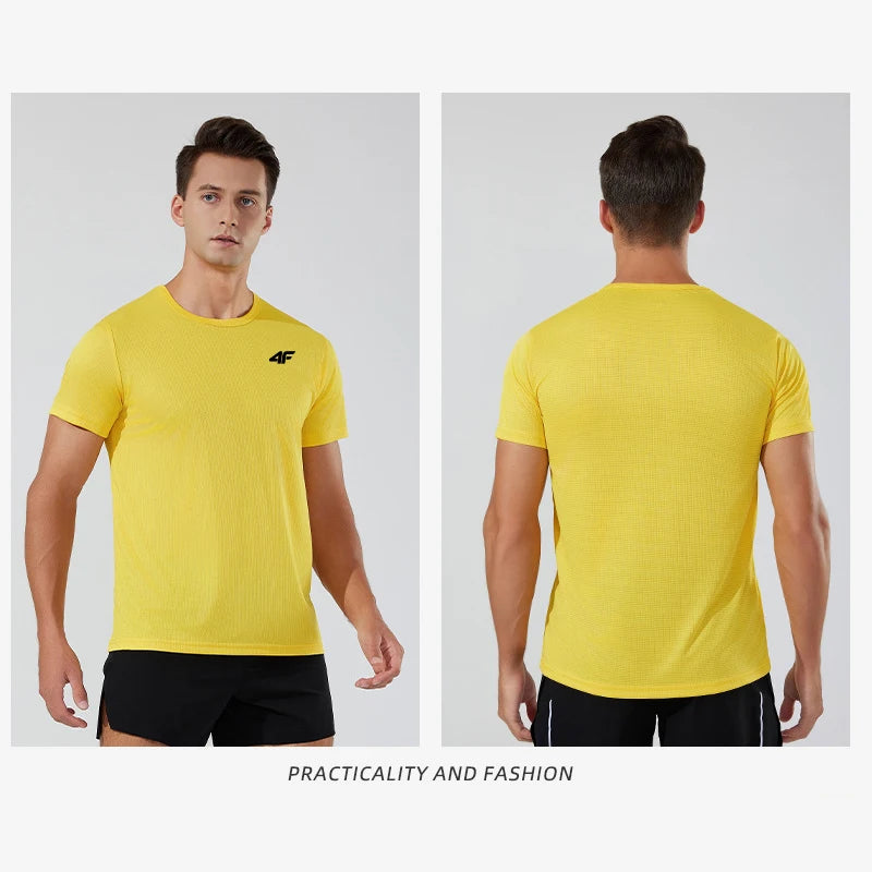 Men's Summer Exercise Training T-shirt High Quality Breathable/Quick Dry Short Sleeved Top Marathon Gym Fitness Basketball Tees