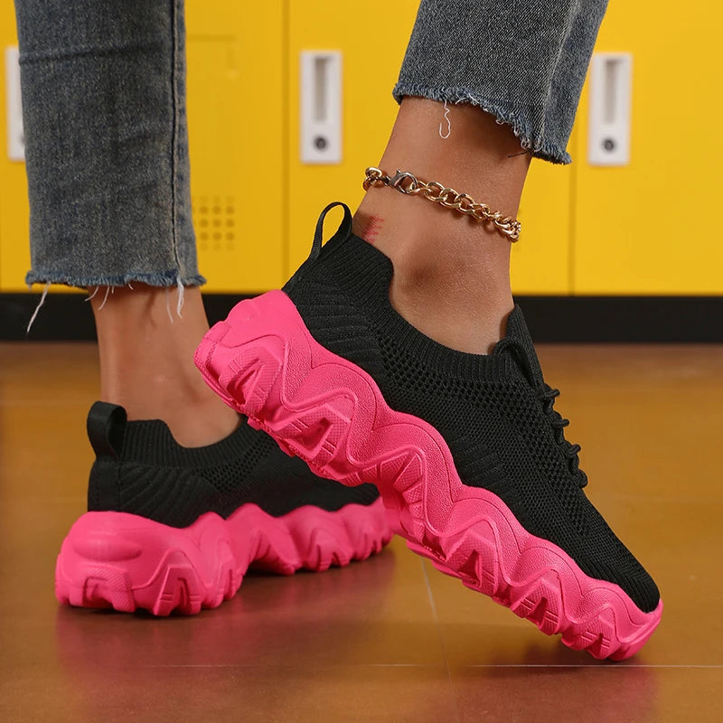 Women's Sports Shoes Comfortable Lightweight Sneakers Breathable/Mesh Platform Shoes Fashion Women's Outdoor Casual Shoes