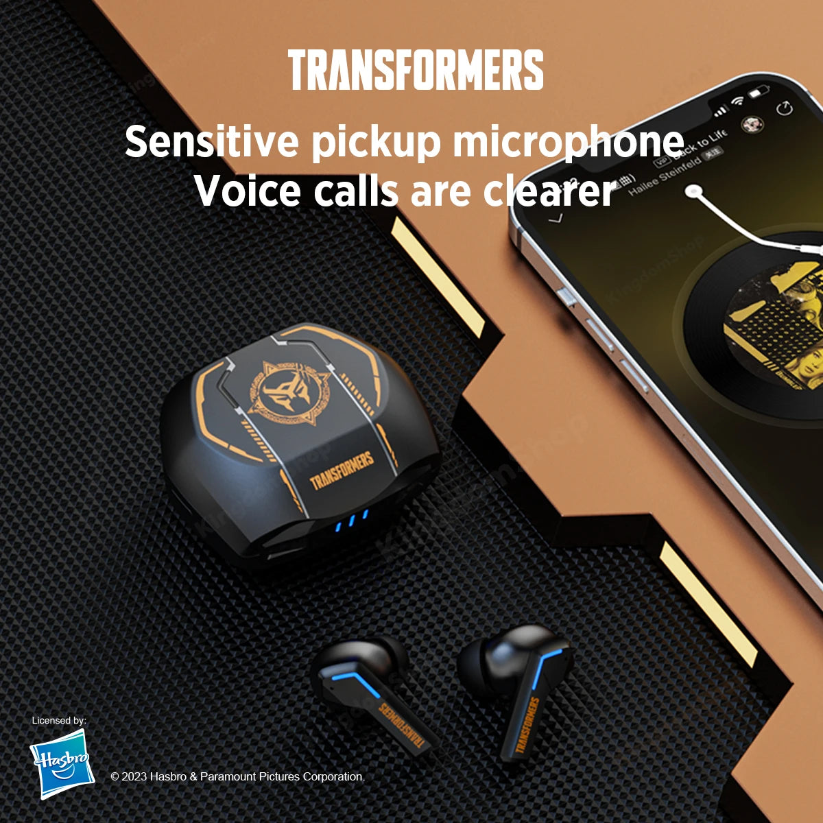 Ship From US Transformers TF-T06 Bluetooth Earphones Gaming Headset/Low Latency with Mic Headphones HD Call Wireless Earbuds
