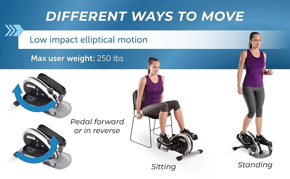 Compact Strider Foot Exercise Machine Under Desk Elliptical/Standing or Seated Elliptical Fitness Equipment