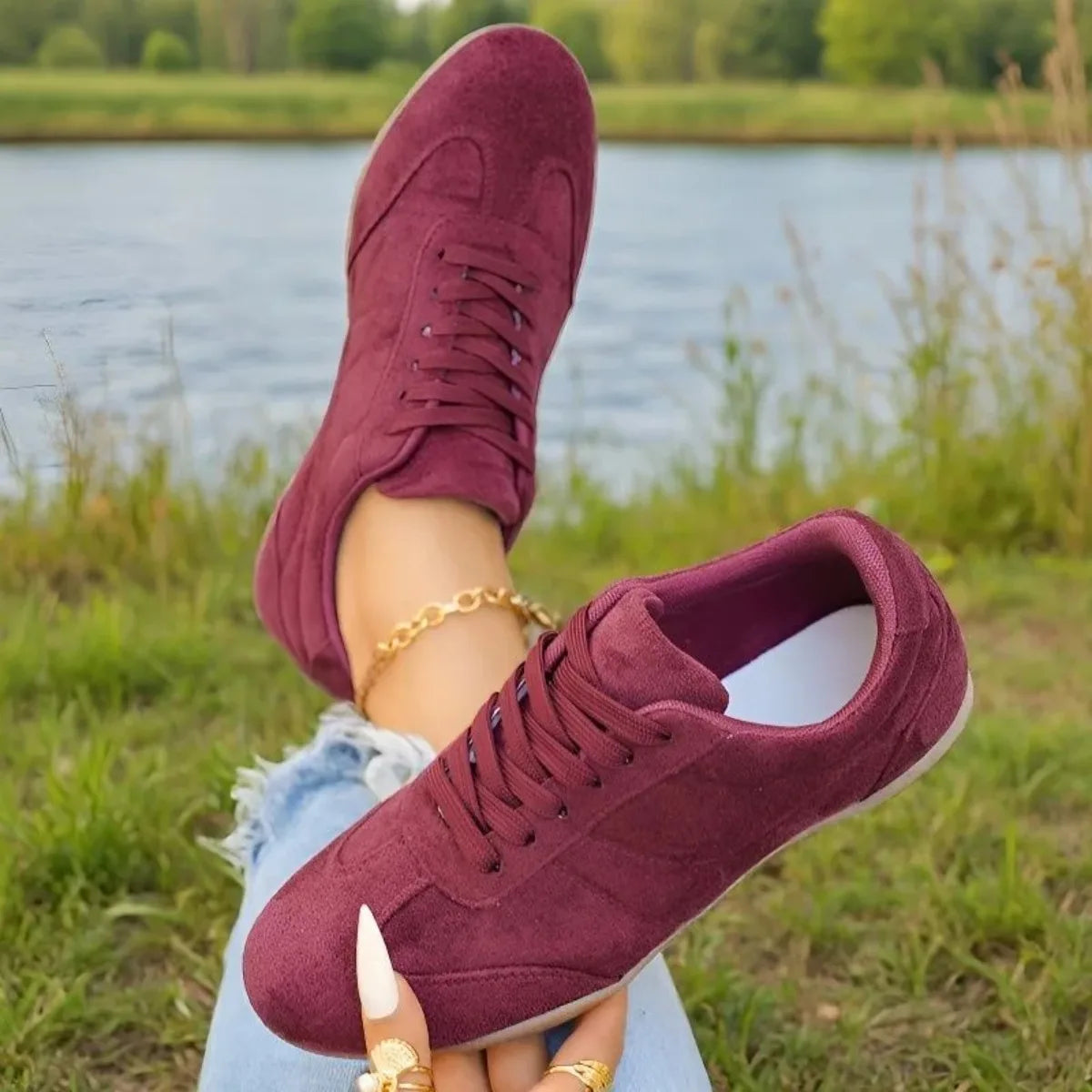 Women's Casual Flat-Soled Non-Slip Wear-Resistant Sport Spring/Autumn Round-Toe Soft And Comfortable Women Single Shoes