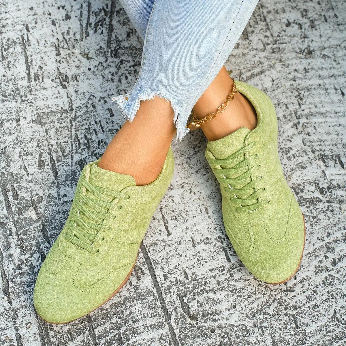 Women's Casual Flat-Soled Non-Slip Wear-Resistant Sport Spring/Autumn Round-Toe Soft And Comfortable Women Single Shoes