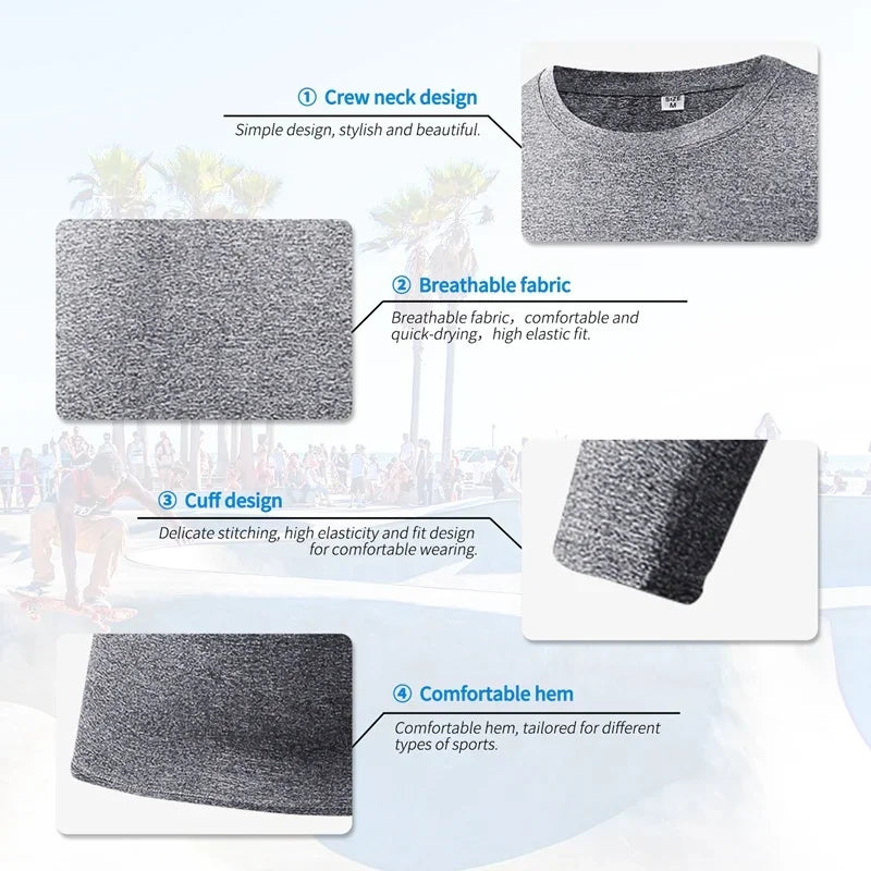 Men Compression Running T-Shirt Fitness Tight Long Sleeve Sport T-shirt/Training Jogging Shirts Gym Sportswear Quick Dry Clothes