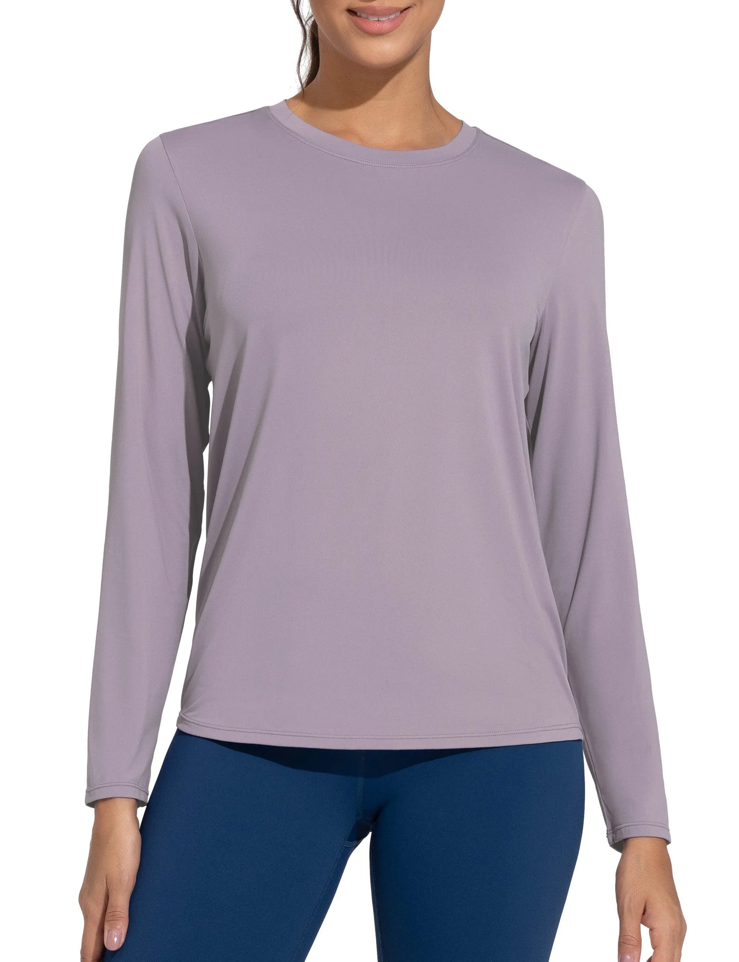 THE GYM PEOPLE Women's Ultra Soft Long Sleeve/Workout Shirts Basic Crewneck Athletic Running Tops