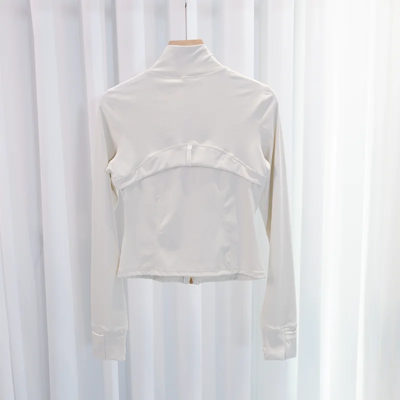 LULU FLORA Women's Yoga Short Sports Jacket/with Gold Zipper Slim Fit Gym Workout Jacket