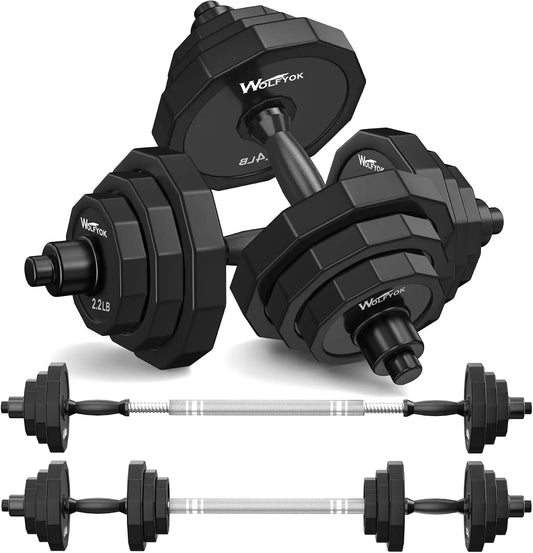 Weights Dumbbells Set Adjustable Dumbbell Sets 22Lbs 44Lbs 66Lbs 88Lbs/with Solid Steel Barbell Free Weight Set with Connector Workout