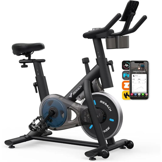 Exercise Bike, Brake Pad Stationary Bike, Low Noise Indoor Cycling Bike/with 300lbs Weight Capacity Tablet Mount and Fitness