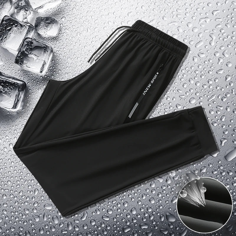 Summer Men Casual High end Ice Silk Pants Sports Pants/Quick-Drying Men's Trousers Sweatpants Male Elastic Plus Size 8xl 7xl 6xl