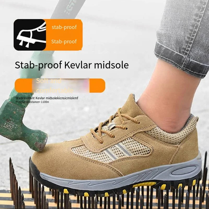 New Men's Safety Boots Lightweight Anti-Smash/Anti Piercing Steel Toe Work Shoes Indestructible Sneakers