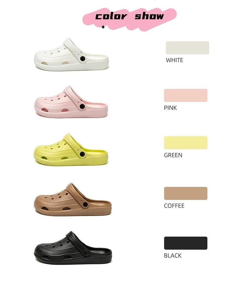 Women Home Slippers Sandals Summer Garden Clogs Shoes Beach Slipper Outdoor Waterproof Soft Slides Casual Anti Slip