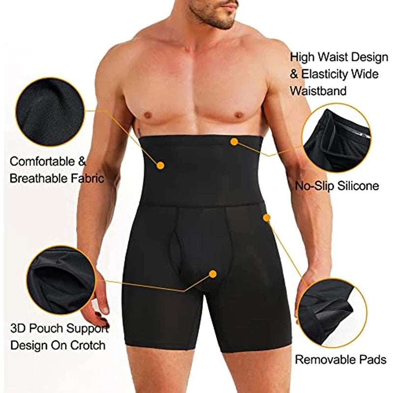 Men's Padded Briefs Boxer Underwear/Tummy Control Shorts High Waist Body Shaper