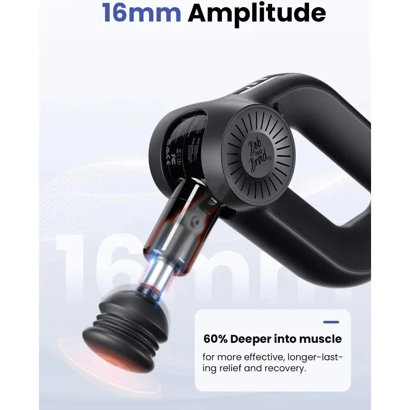 BOB AND BRAD D6 Pro Massage Gun Deep Tissue Percussion with 16mm Amplitude/Professional Muscle Massager Gun for Athletes