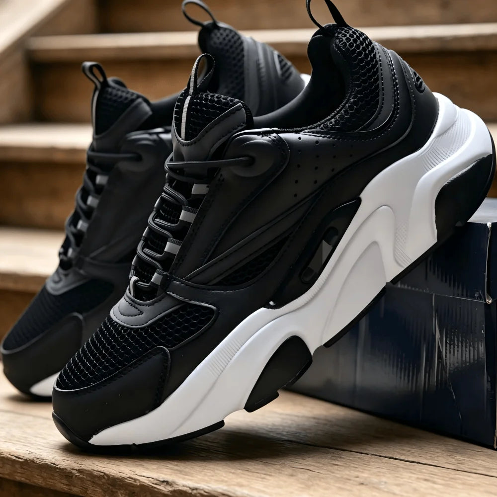 B22 Mesh Breathable Sneakers Shock Absorption Anti-Slip/Lightweight Low Cut Casual Sports Shoes for Men