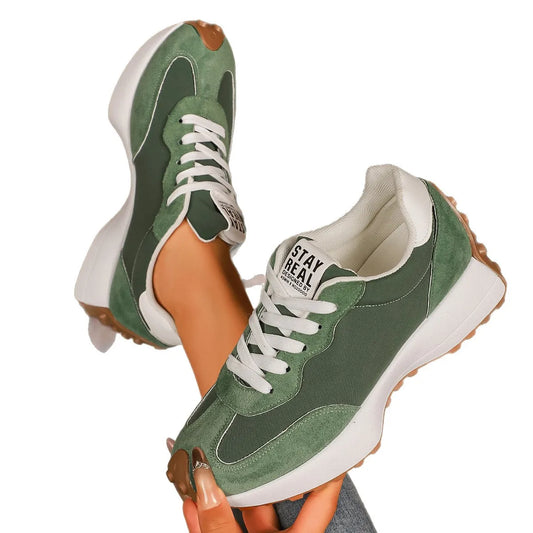 Women's Color block Platform Sneakers/Lightweight Casual Dad Shoes
