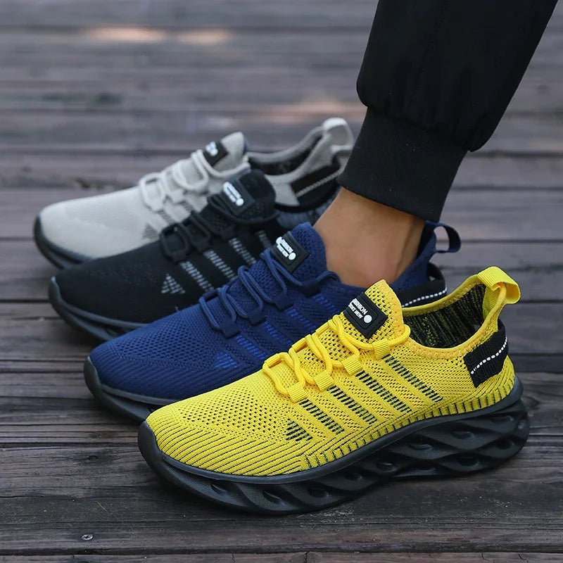 Men's Grey Road Running Shoes Lightweight Jogging Outdoor Mesh/Casual Shoes Breathable Comfortable Non Slip Lace Up Sneakers