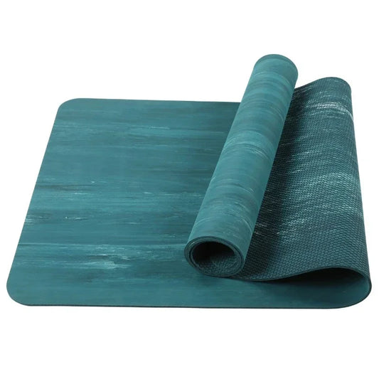 Non-slip treaded, 4mm rubber yoga mat/suitable for high-intensity workouts
