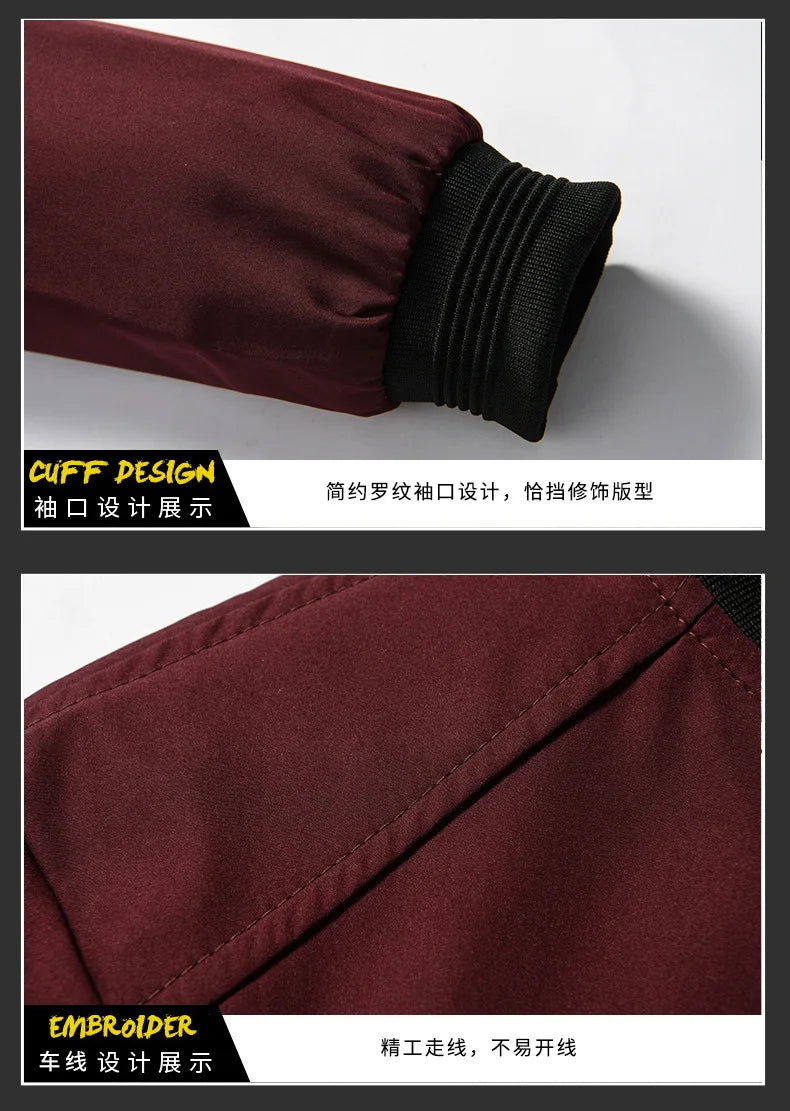 Men's Bomber Zipper Jacket Male Casual Streetwear Hip Hop/Slim Fit Pilot Baseball Coats Men Clothing