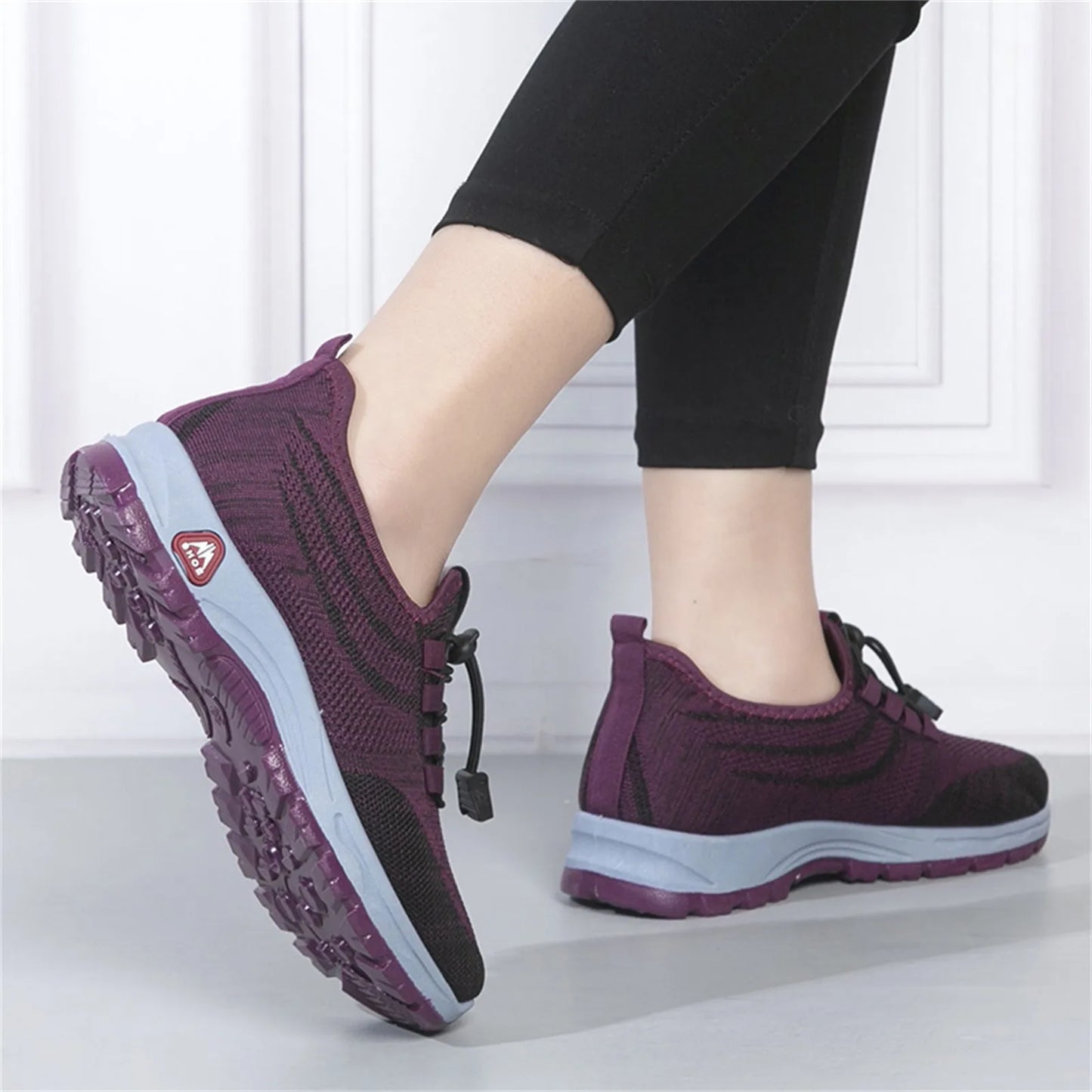 Tennis Shoes For Women Flat Bottom Non Slip Fly Woven Mesh Breathable/Casual Sneakers Woman Platform Sneakers