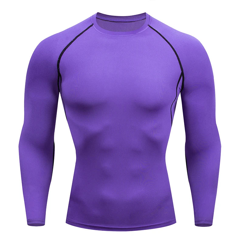 Men's Gym Compression Shirt Male Rash guard Fitness Long Sleeves/Running Clothes Homme T Shirt Football Jersey Sportswear Dry Fit