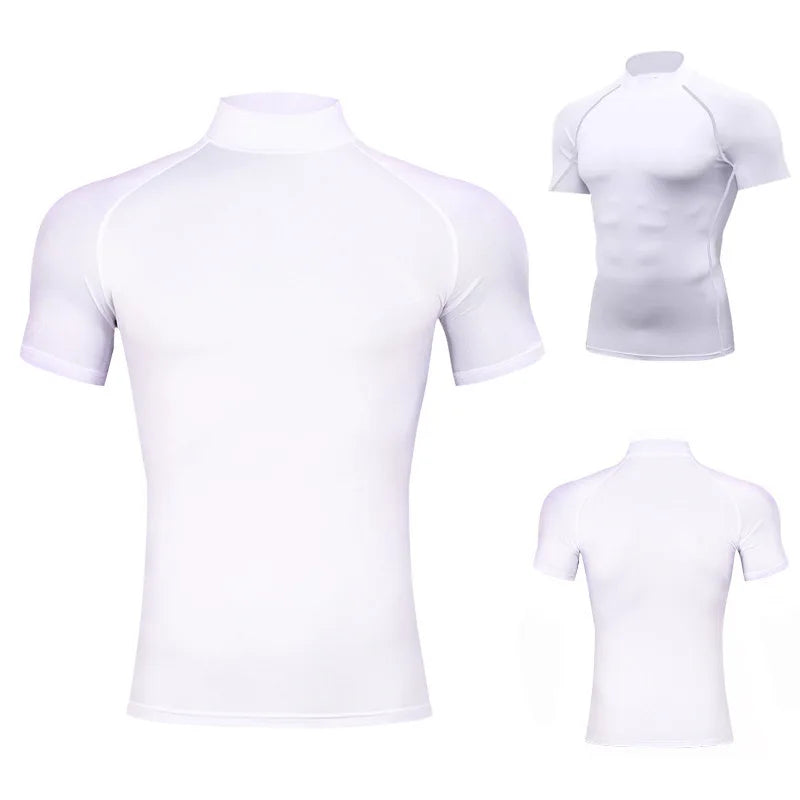 1pcs Men T-Shirts Running Shirt Boys Basketball Shirts/Men's Jersey Sportswear Jogging Quick Dry Mock Neck Fitness Tops