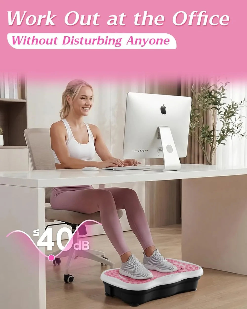 Vibration Plate Exercise Machine for Lymphatic Drainage 200 Speeds/Full Body Workout 300 Lbs Capacity with Resistance Bands