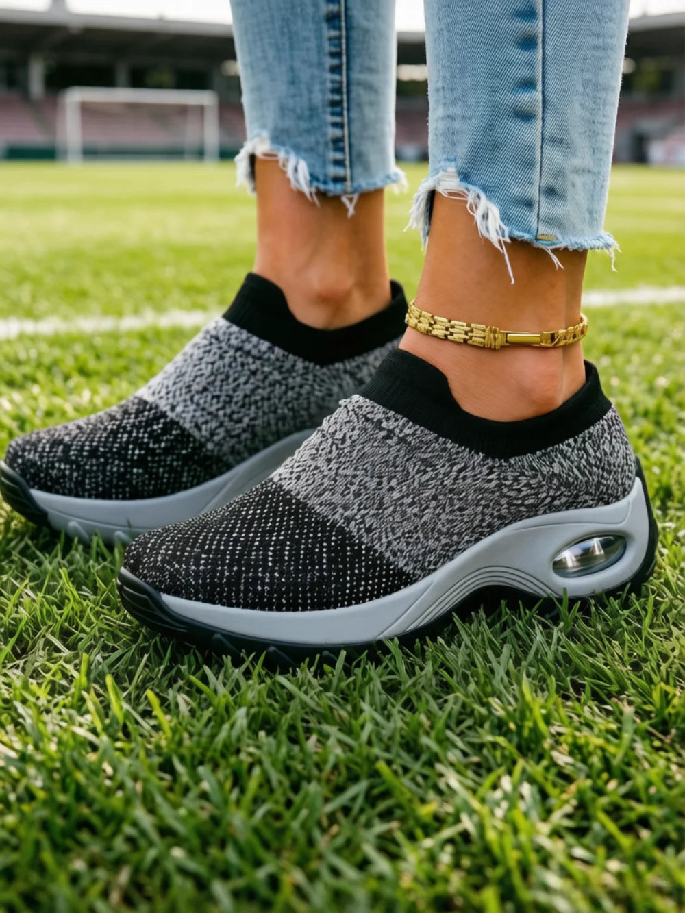 Women Breathable Mesh Rocker Bottom Sneakers Non Slip Shock Absorbing/Wedge Orthopedic Shoes Comfort Casual Footwear Daily Walking