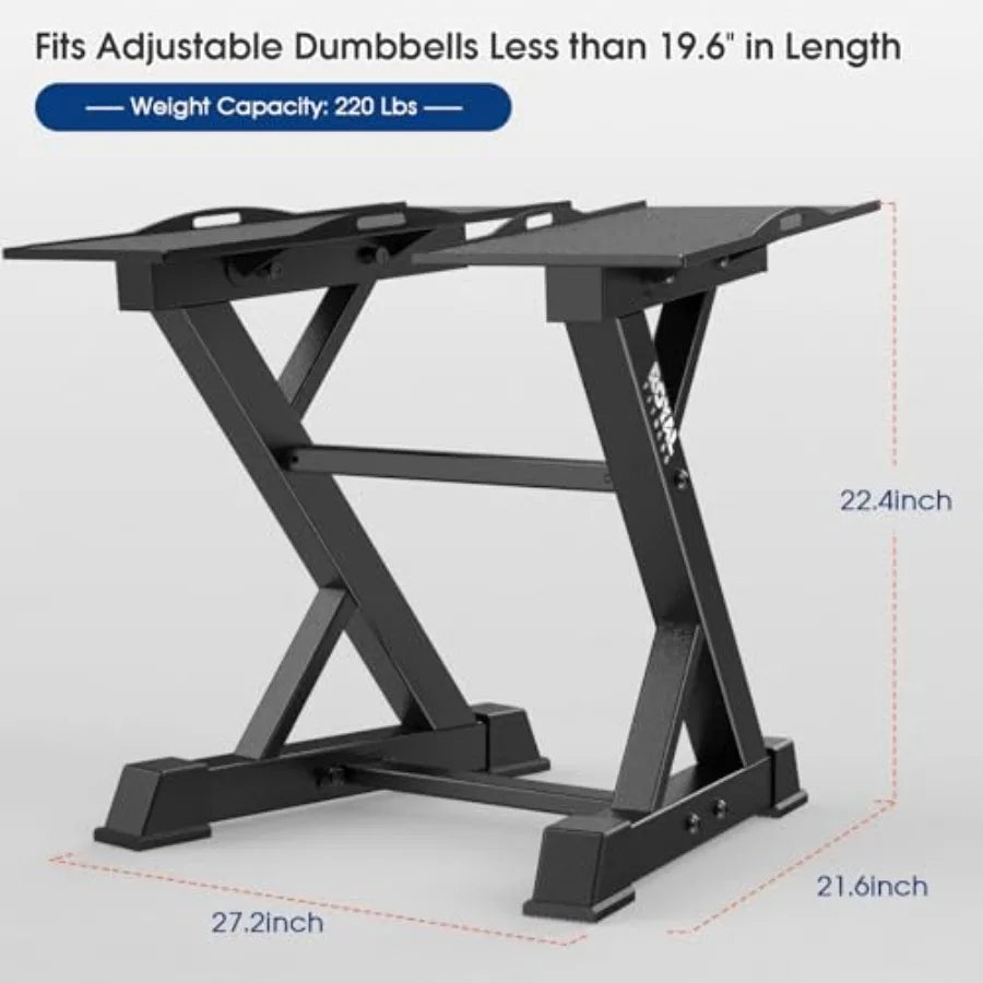 Adjustable Dumbbell Rack Heavy Duty Home Gym/Dumbbell Storage Stand Holder Steel Black