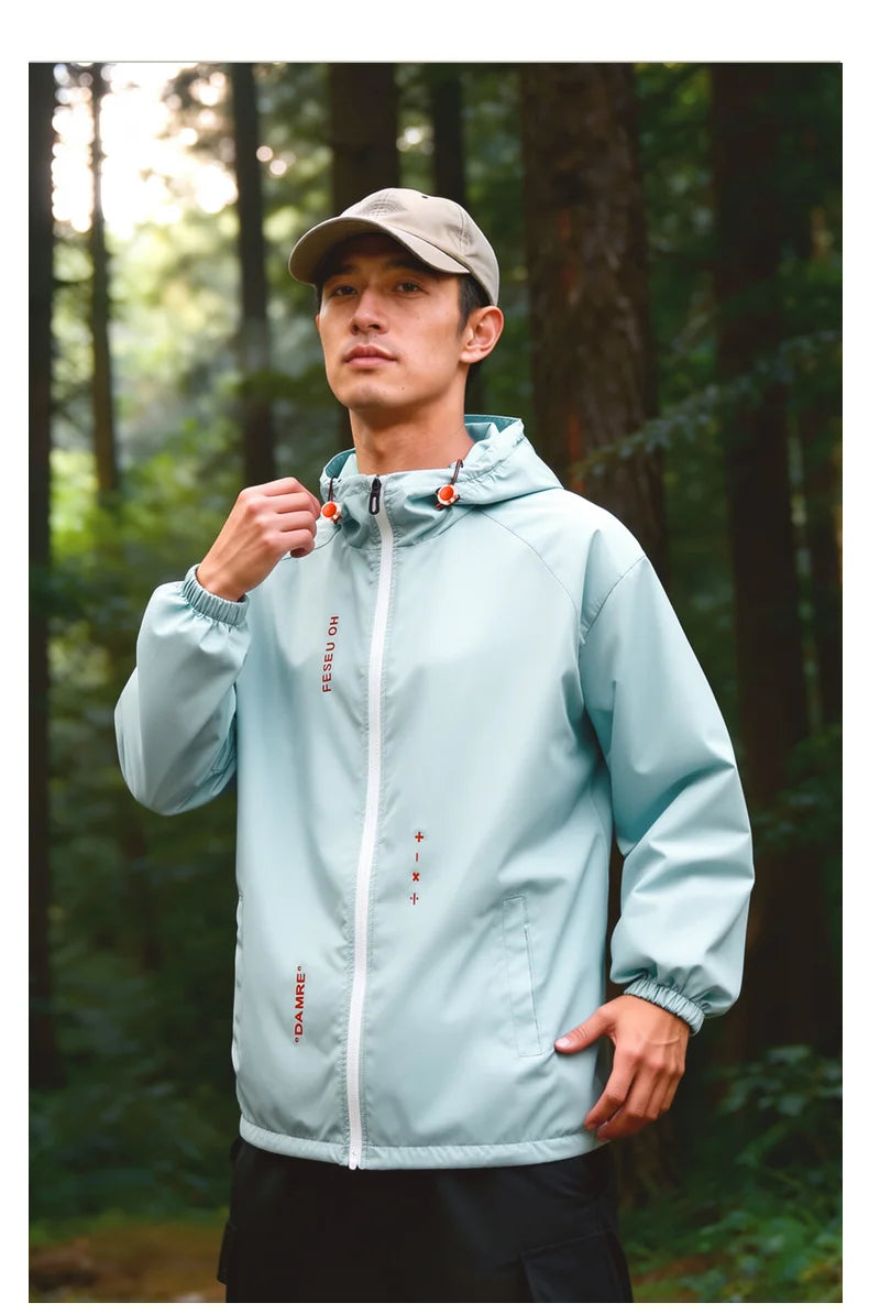 UPF50+ Ice Silk UV Sun Protection Jacket Men Outdoor Softshell/Windbreaker Hiking Camping Coats Lightweight Sunscreen Skin Coats