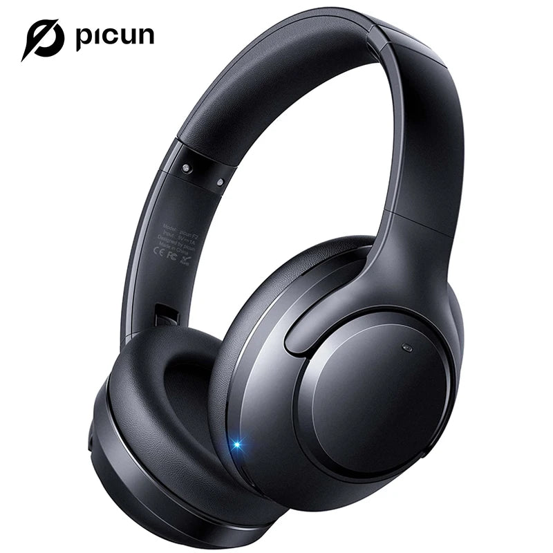 Picun F2 ANC Bluetooth Headphones Noise Canceling HD Mic/ENC Calls 25ms Low Latency Wireless Headset HIFI Sound