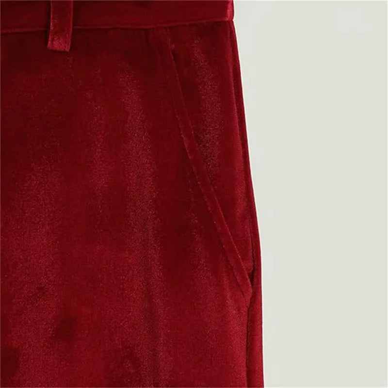 Men s Stylish  Fit Corduroy Trousers Mid Rise Solid Color/Casual Tapered Pants Long Straight Leg Pants